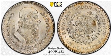 1963-Mo Peso KM-459 MS67