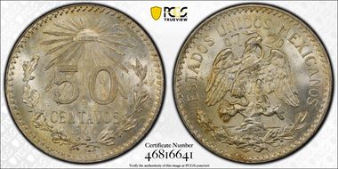 1944-M 50C KM-447 Ag MS66