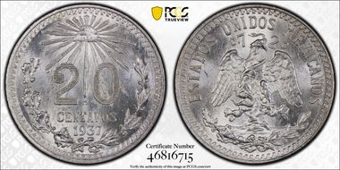 1937-M 20C KM-438 MS65