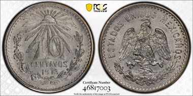 1913-M 10C KM-428 Ag MS63