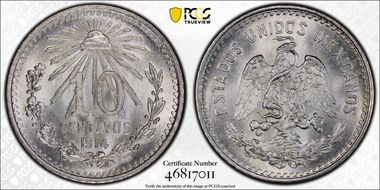 1914-M 10C KM-428  Ag MS66