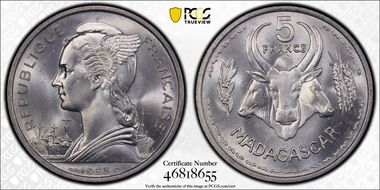 1953 5 Fr Lec-106 MS65