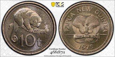 1975 10 Toea MS66