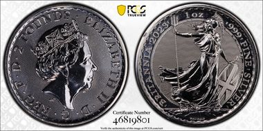 2023 £2 Britannia Elizabeth II Effigy MS68