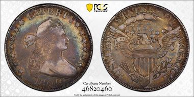 1806 50C Knob 6, Small Stars XF40