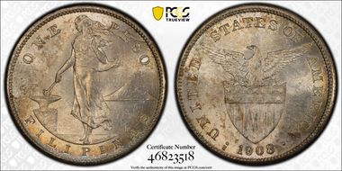 1908-S Peso KM-172  Ag MS63