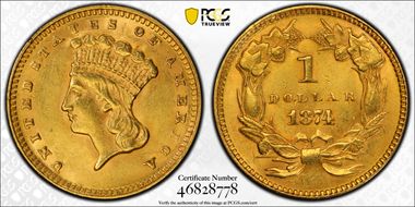 1874 G$1 AU58