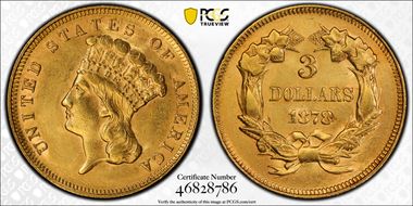 1878 $3 AU58