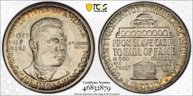 1947 50C Booker T. Washington MS66+