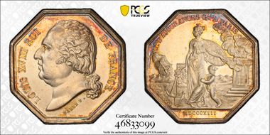 "1813" Jeton General Insurance Co. Paris Lampe Ag MS62