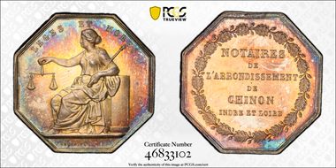 (1860-79) Jeton Lerouge-92 Ag Abeille MS65