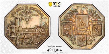 (1880-DT) Jeton Douai Chamber of Commerce Ag MS63