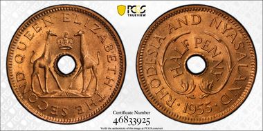 1955 1/2D MS66RD
