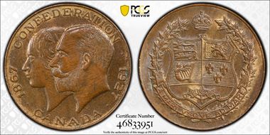 1927 Medal 60th Ann. Confederation Ae BHM-4215 MS63BN