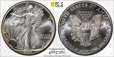 1990 $1 Silver Eagle MS69