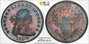 1800 $1 BB-191, AMERICAI AU58