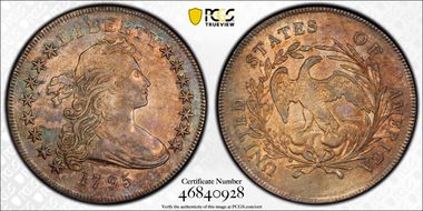 1795 $1 BB-52, Centered Bust AU55
