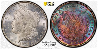 1878 8TF $1 VAM 12, Notched Stars MS62+