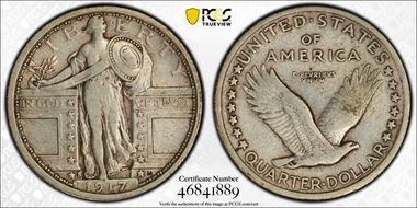 1917-S 25C Type 1 VF25