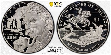 2016-P $1 Mark Twain PR69DCAM
