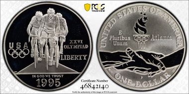 1995-P $1 Cycling PR69DCAM