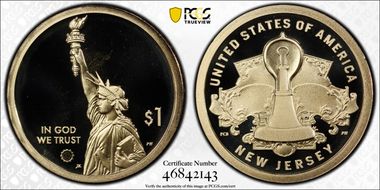 2019-S $1 American Innovation NJ Edison Light Bulb PR69DCAM