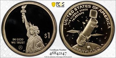 2020-S $1 American Innovation MD The Hubble Space Telescope PR70DCAM