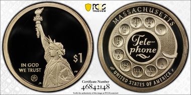2020-S $1 American Innovation MA Telephone PR70DCAM