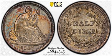 1837 H10C Seated, Small Date MS65