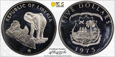 1973 $5 Elephant PR67DCAM