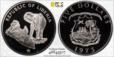 1973 $5 Elephant PR69DCAM