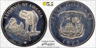 1973 $5 Elephant PR65DCAM