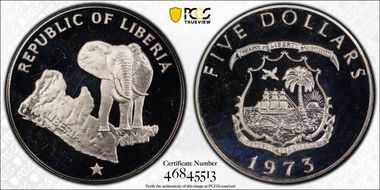 1973 $5 Elephant PR65DCAM