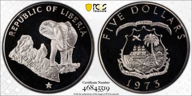 1973 $5 Elephant PR69DCAM