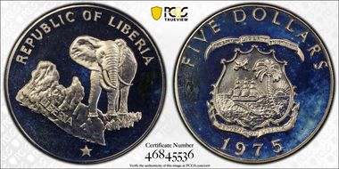 1975 $5 Elephant PR67CAM