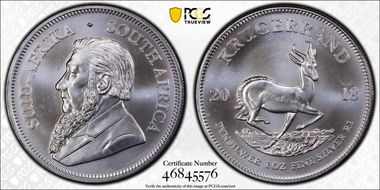 2018 1 Rand Krugerrand Ag MS68