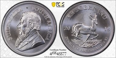 2018 1 Rand Krugerrand Ag MS68