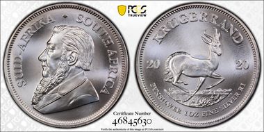 2020 1 Rand Krugerrand Silver MS69
