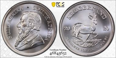 2020 1 Rand Krugerrand Silver MS69