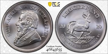2020 1 Rand Krugerrand Silver MS69