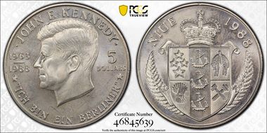 1988 $5 JFK MS68