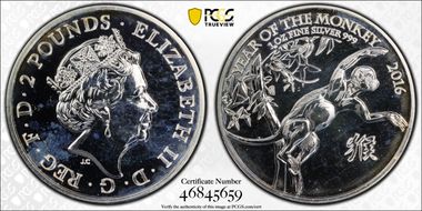 2016 £2 Year of the Monkey MS67
