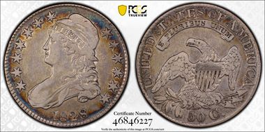 1828 50C Square 2, Small 8s, Lg. Letters VF25