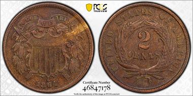 1864 2C Large Motto XF45BN