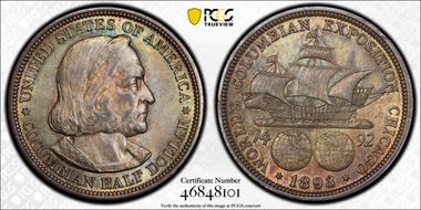 1893 50C Columbian MS63