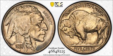 1938-D 5C Buffalo MS65