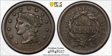 1857 1C Large Date N1BN