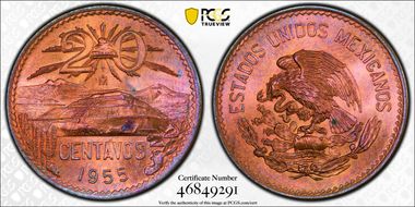 1955-Mo 20C Small Eagle MS65RB