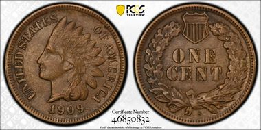 1909-S 1C Indian AU50BN