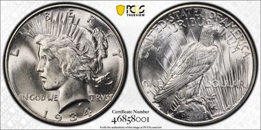 1934-D $1 MS66